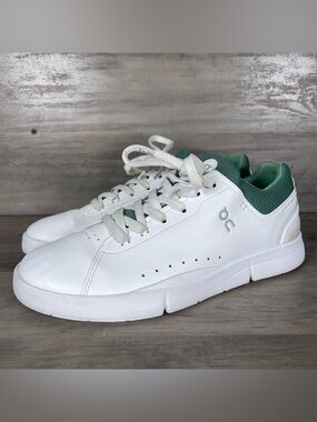 On Running Womens 10 The Roger Advantage Sneakers White Green Preppy Comfort